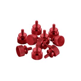 CableMod Anodized Aluminum Thumbscrews 10 Pack - UNC 6-32 - Red