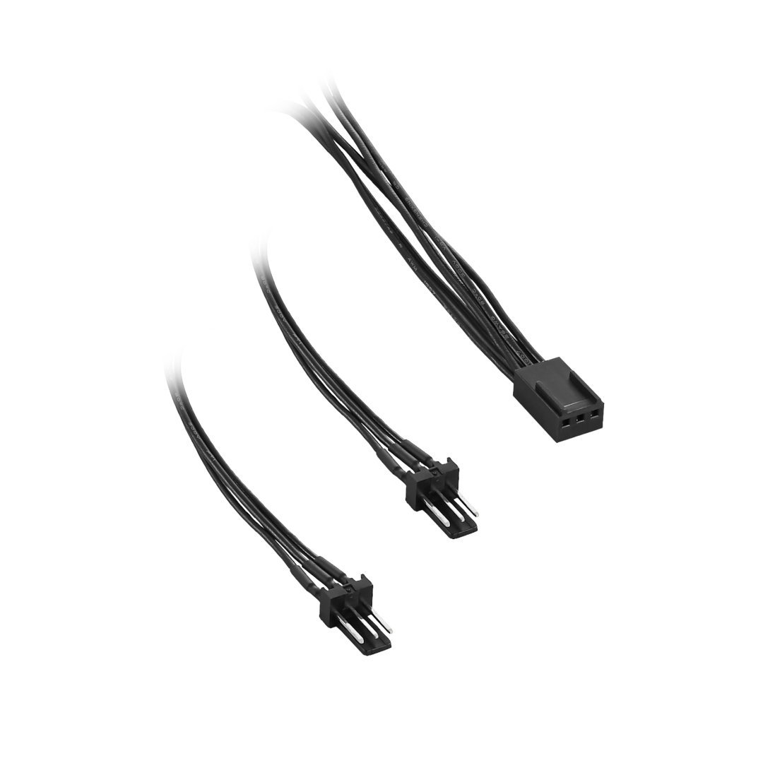 CableMod Basics 3-Pin Fan to 2 x 3-Pin Fan Y Cable - Black 15cm