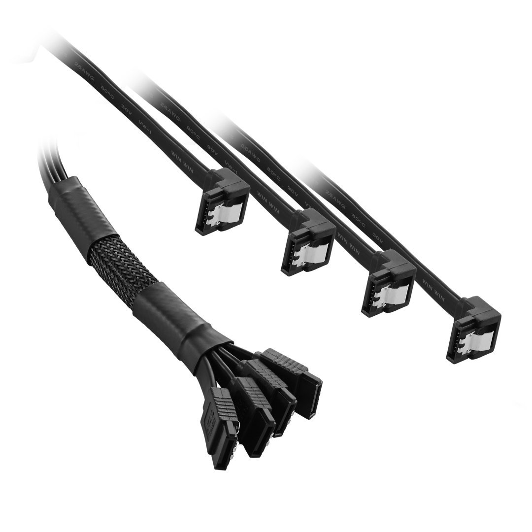CableMod Basics Single Sleeve 4 x SATA3 Multi-Cable - Black 45cm