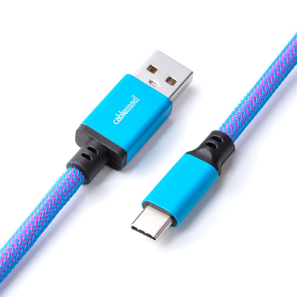 CableMod Classic Coiled Keyboard Cable (Galaxy Blue, USB A to USB Type