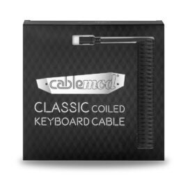 CableMod Classic Coiled Keyboard Cable (Midnight Black, USB A to USB Type C, 150cm)