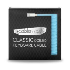 CableMod Classic Coiled Keyboard Cable (Blueberry Cheesecake, USB A to USB Type C, 150cm)