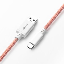 CableMod Classic Coiled Keyboard Cable (Orangesicle, USB A to USB Type C, 150cm)