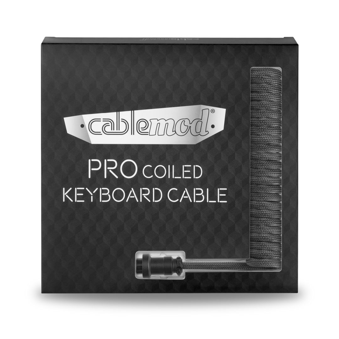 CableMod Pro Coiled Keyboard Cablカーボングレー CableMod Pro Coiled Keyboard Cable (Carbon Grey, USB A to USB Type