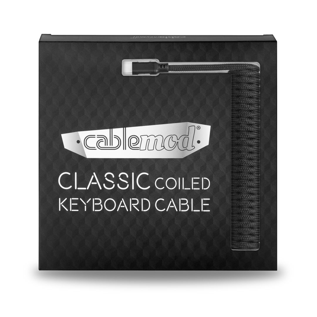 CableMod Pro Coiled Keyboard Cable (Midnight Black, USB A to USB