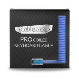 CableMod Pro Coiled Keyboard Cable (Galaxy Blue, USB A to USB Type C, 150cm)
