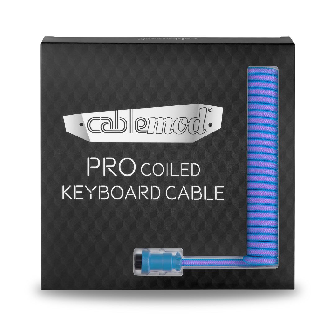CableMod Pro Coiled Keyboard Cable (Galaxy Blue, USB A to USB Type