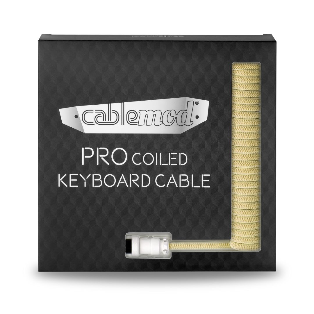 CableMod Pro Coiled Keyboard Cable (Lemon Ice, USB A to USB Type C