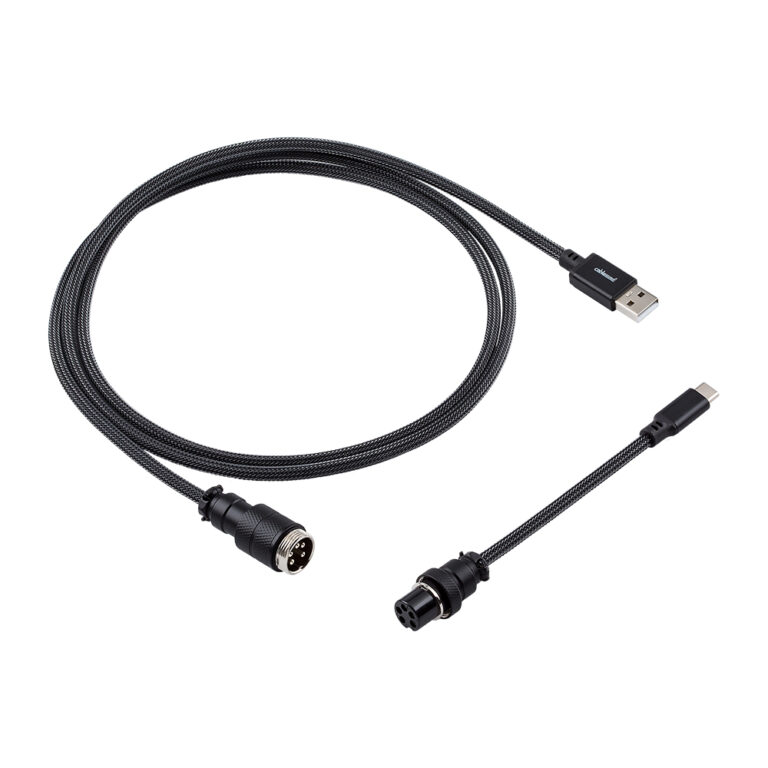 CableMod Pro Coiled Keyboard Cable (Midnight Black, USB A to USB Type C