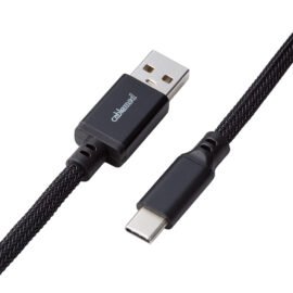 CableMod Pro Straight Keyboard Cable (Midnight Black, USB A to USB Type C, 150cm)