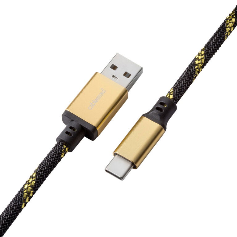 CableMod Pro Coiled Keyboard Cable (Midas Black, USB A to USB Type C