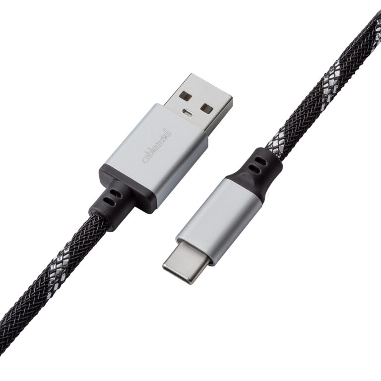 CableMod Pro Coiled Keyboard Cable (Sterling Black, USB A to USB Type C